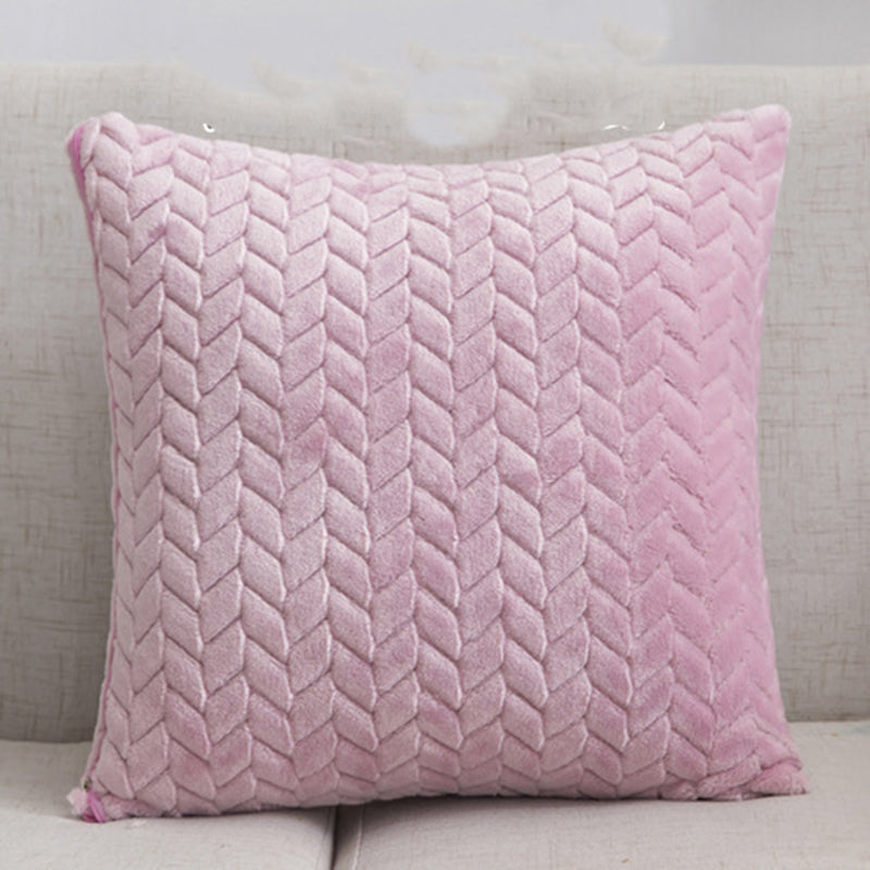 Flannel Solid Throw Pillow Cover