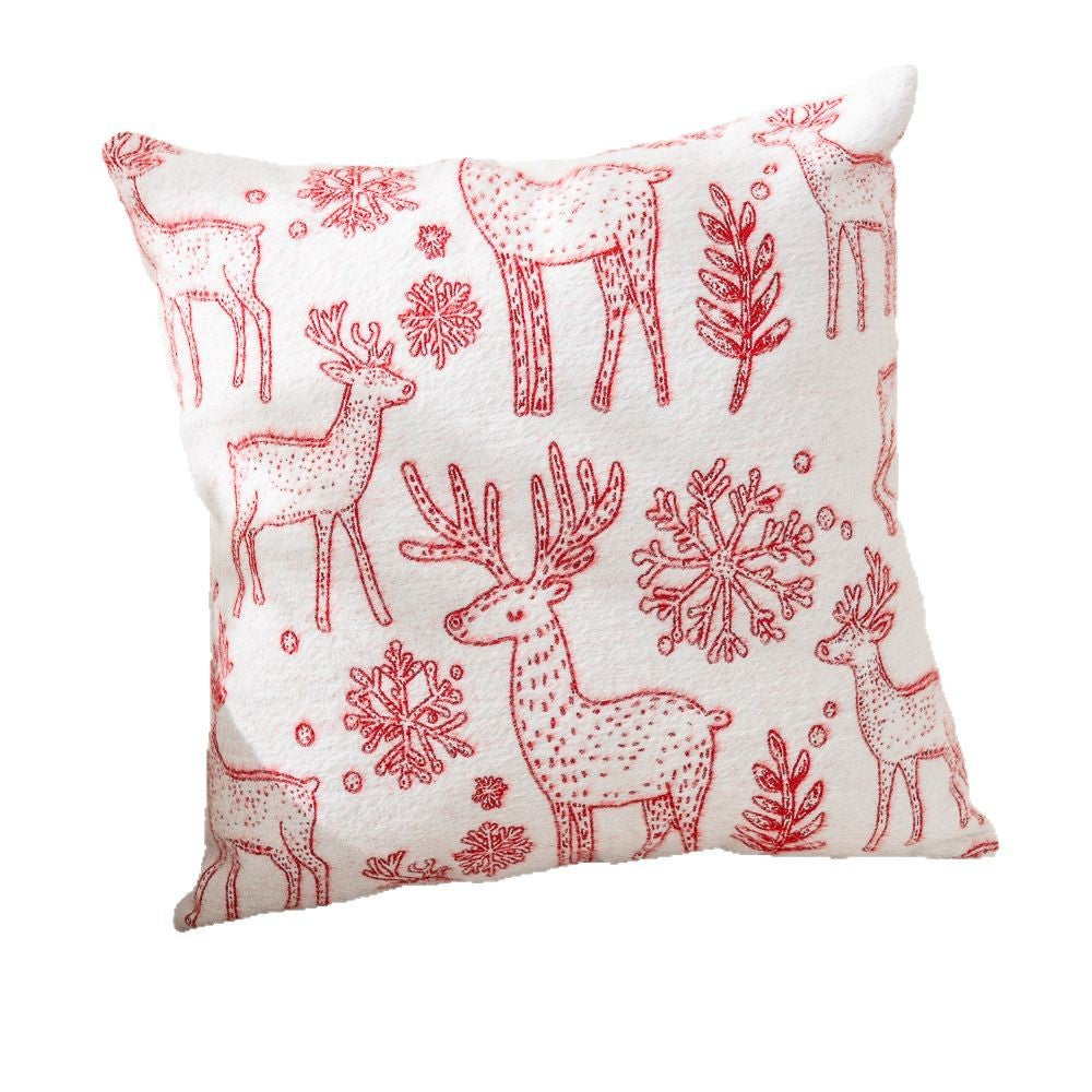 Christmas Elk Throw Pillow Cover